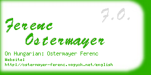 ferenc ostermayer business card